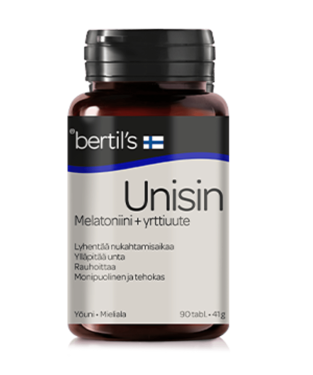 Bertil's Unisin 90 tabl. - Melatoniini+yrttiuute - Sinunapteekki.fi