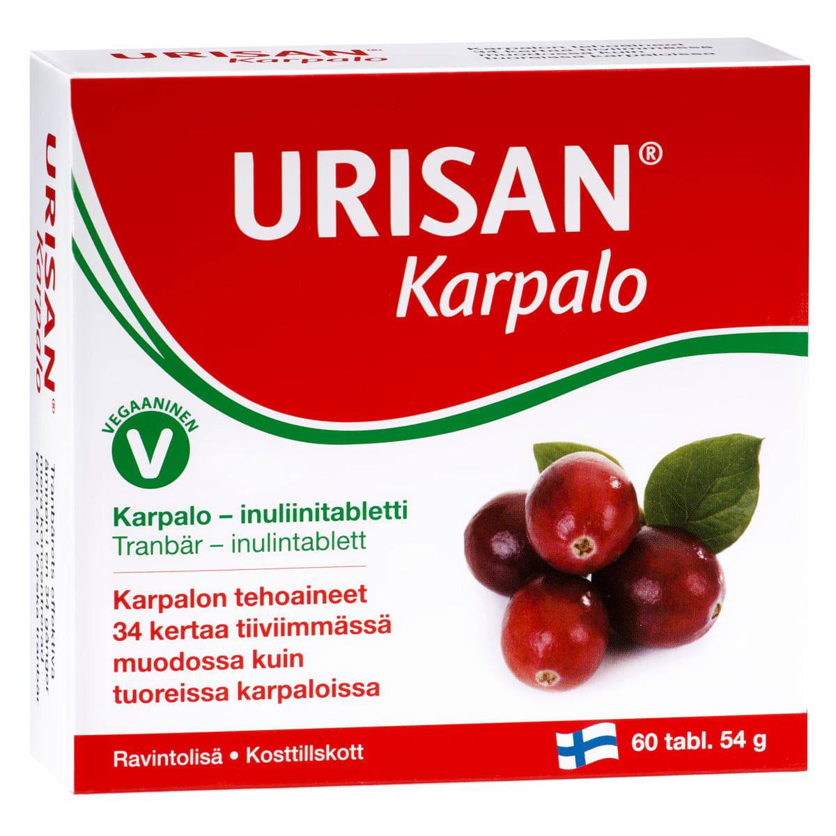Urisan - Karpalo-inuliinitabletti 60 tabl. - Sinunapteekki.fi