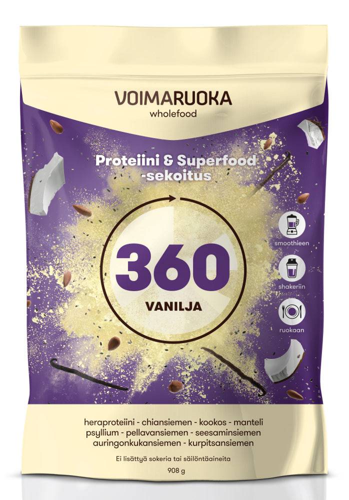 Voimaruoka 360 Wholefood vanilja 908 g - Sinunapteekki.fi