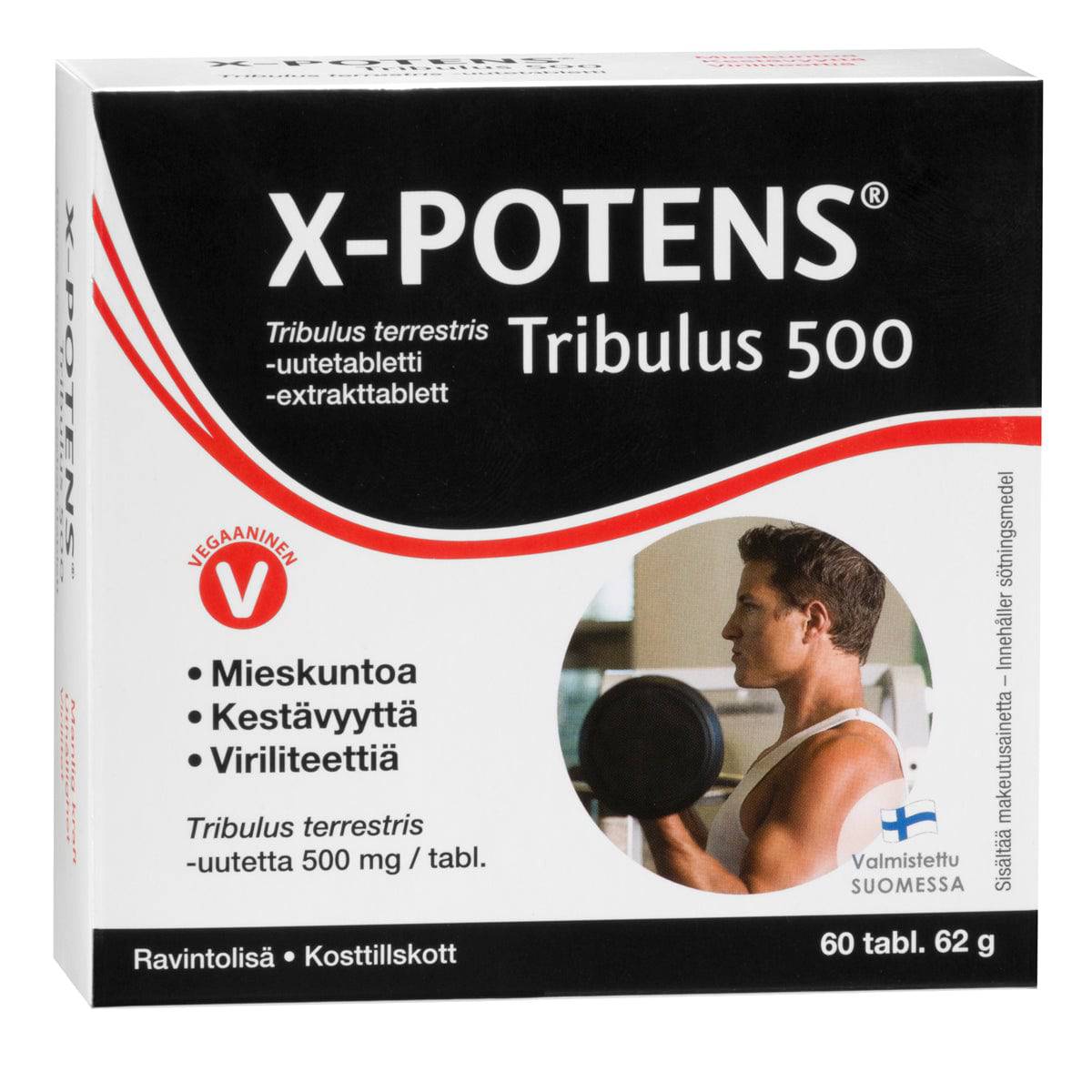 X-Potens Tribulus 500 - Tribulus terrestris uutetabletti - Sinunapteekki.fi