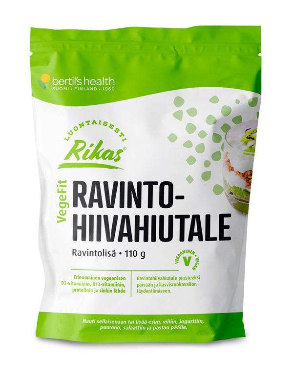 Bertil's Health Rikas Ravintohiivahiutale Vegefit 110 g - Sinunapteekki.fi