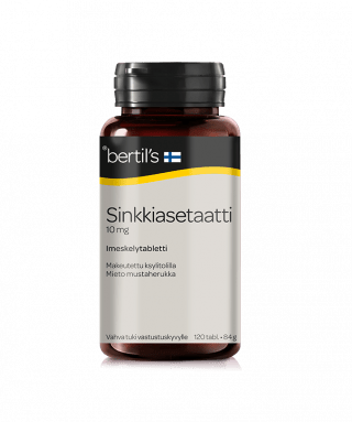 Bertil's Sinkkiasetaatti Imeskelytabletti 10 mg 120 tabl.