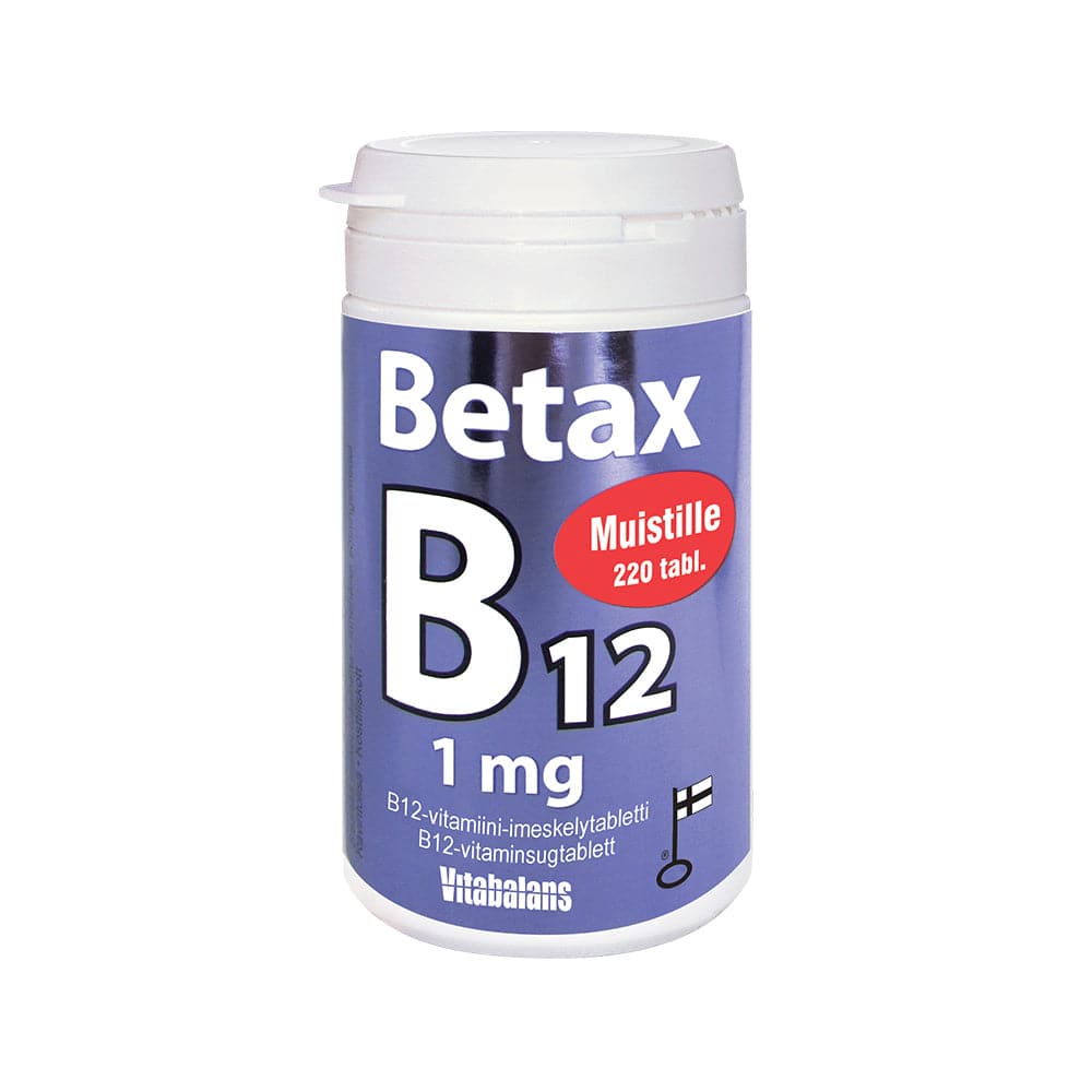 Betax B12 1 mg - B12-vitamiini 220 imeskelytablettia - Sinunapteekki.fi