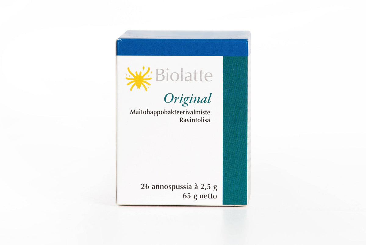 Biolatte Original Maitohappobakteerivalmiste 26 annospussia - Sinunapteekki.fi