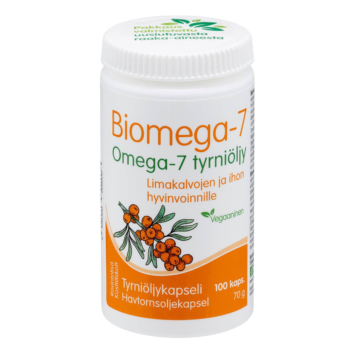 Biomega-7 Omega-7 Tyrniöljykapseli SÄÄSTÖPAKKAUS 100 kaps.