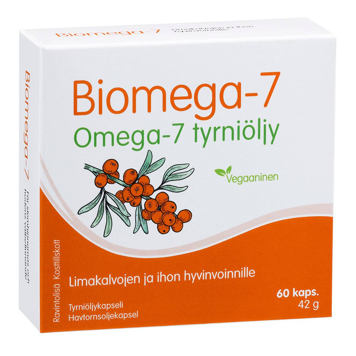 Biomega-7 Omega-7 Tyrniöljykapseli 60 kaps. - Sinunapteekki.fi