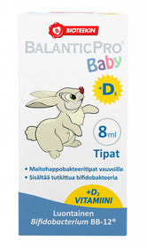 Bioteekin BalanticPro Baby +D3 - Maitohappobakteeritipat vauvoille 8 ml - Päiväys 06/2024 - erä