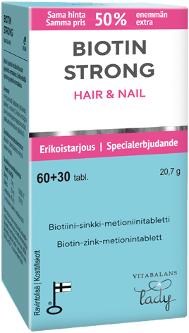 Biotin Strong Hair & Nail 60+30 tabl. - Sinunapteekki.fi