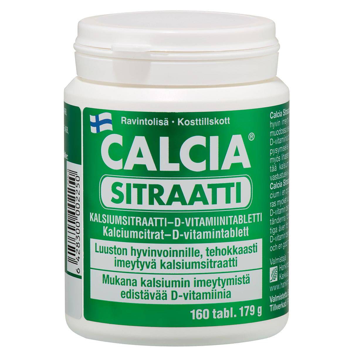 Calcia Sitraatti - Kalsiumsitraatti-D-vitamiinitabletti 160 tabl. - Sinunapteekki.fi