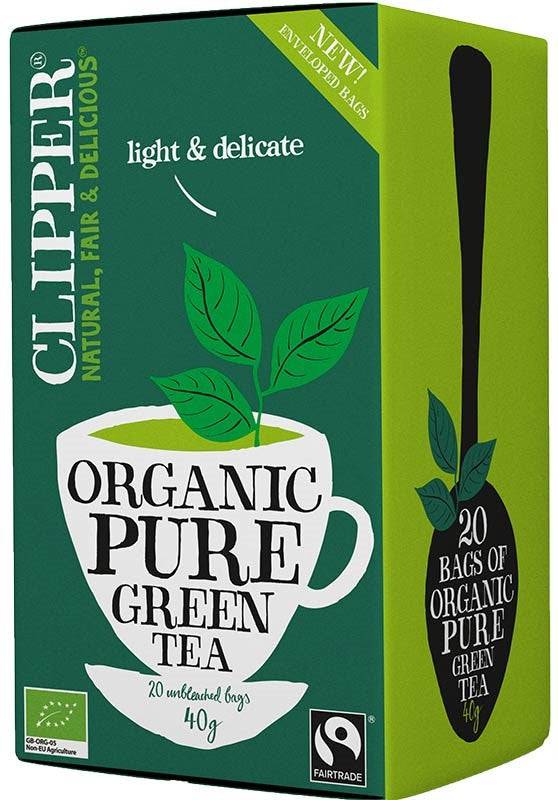 Clipper Organic Pure Green Tea 20 teepussia - Sinunapteekki.fi