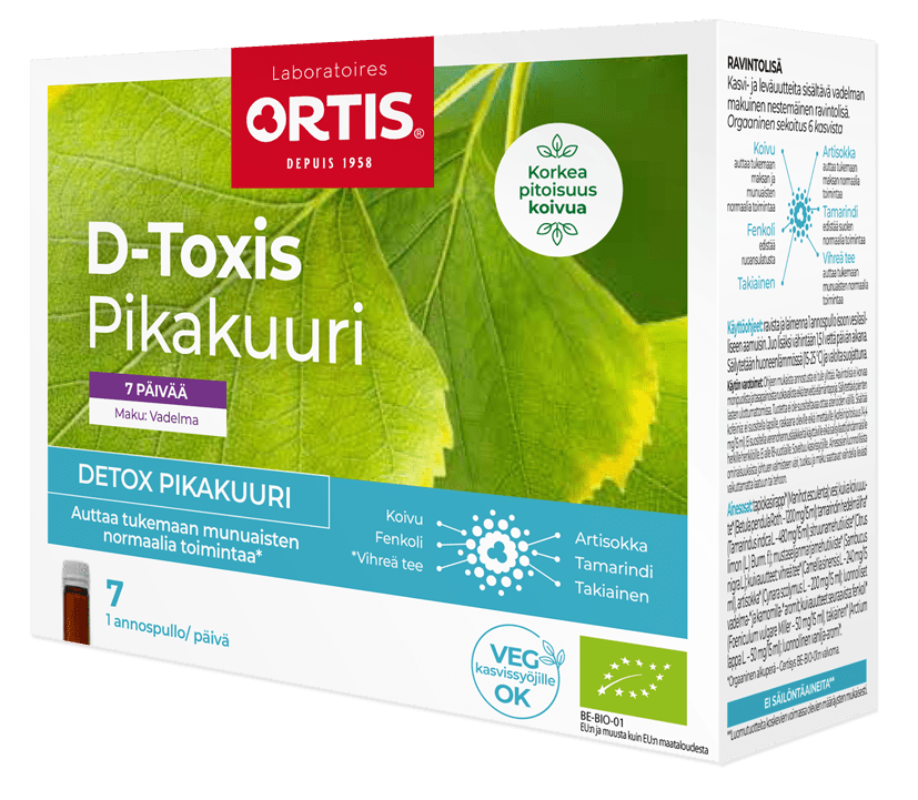 D-Toxis Pikakuuri Vadelma Luomu 7 x 15 ml - Sinunapteekki.fi