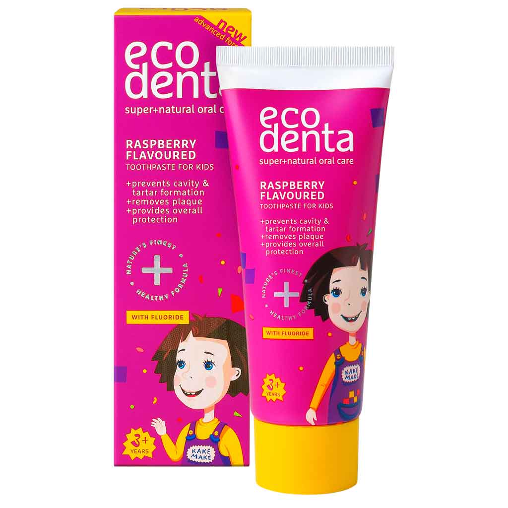 Ecodenta Rasberry Flavoured Toothpaste For Kids - Vadelmanmakuinen Hammastahna Lapsille 75 ml