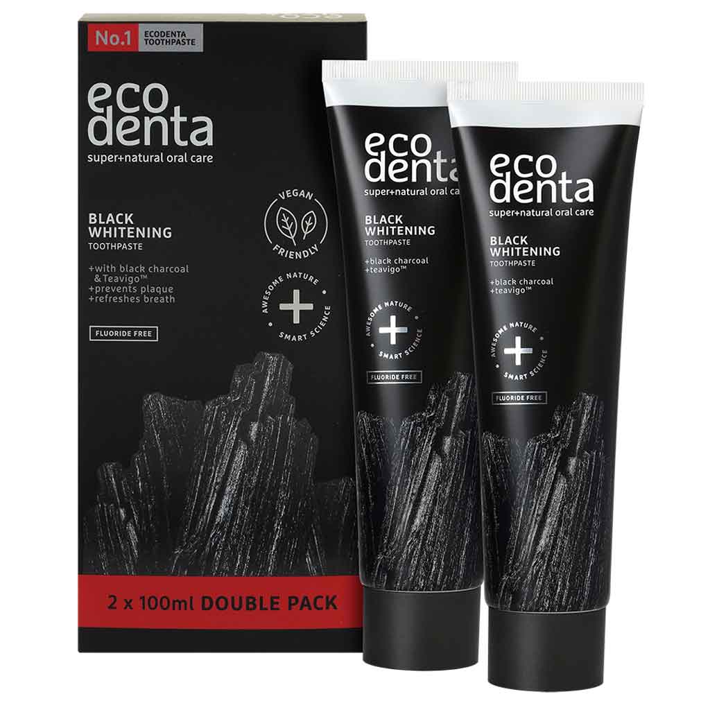 Ecodenta Hiilihammastahna - Tuplapakkaus 2 x 100 ml - Sinunapteekki.fi