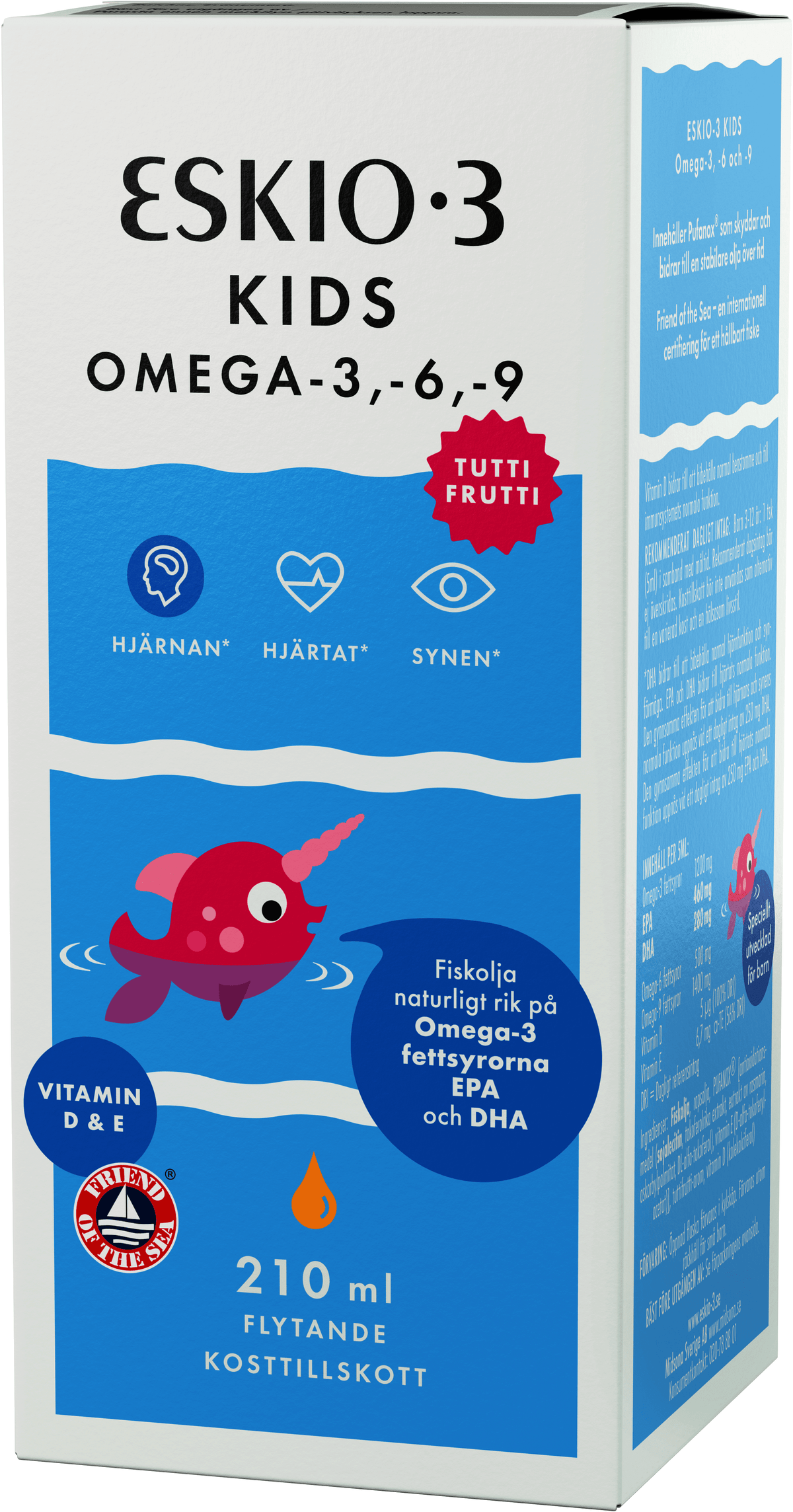 Eskio-3 Kids Omega-3 Kalaöljy 210 ml - Maku tuttifrutti - Sinunapteekki.fi