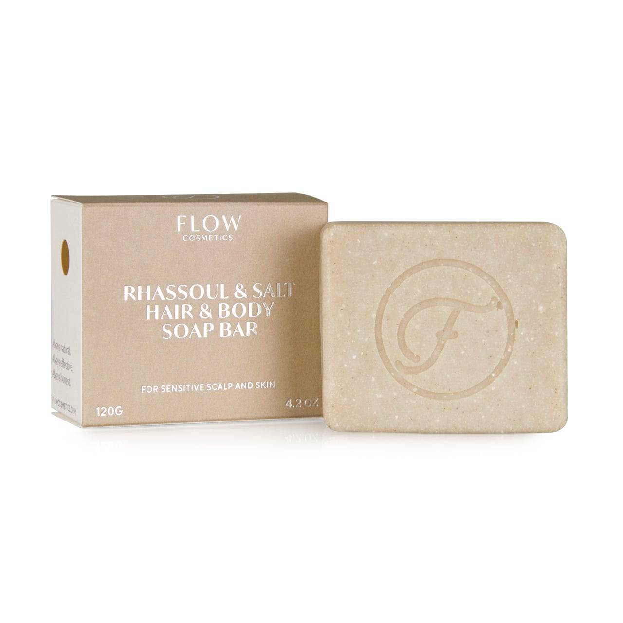 Flow Rhassoul & Salt Hair & Body Soap Bar - saippua hiuksille ja vartalolle 120 g