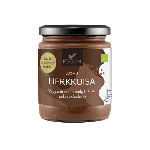 Foodin Herkkuisa Luomu Hasselpähkinä-raakasuklaalevite 250 g - Sinunapteekki.fi