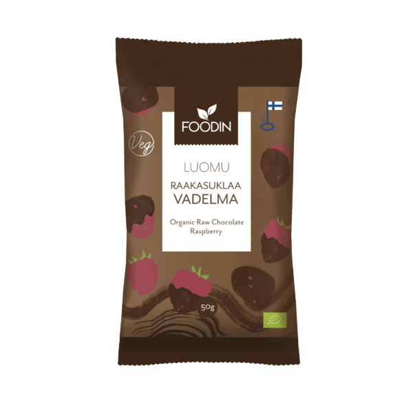 Foodin Raakasuklaa Vadelma Luomu 50 g - Sinunapteekki.fi