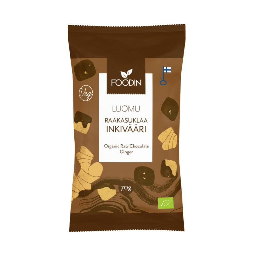 Foodin Raakasuklaa Inkivääri Luomu 70 g