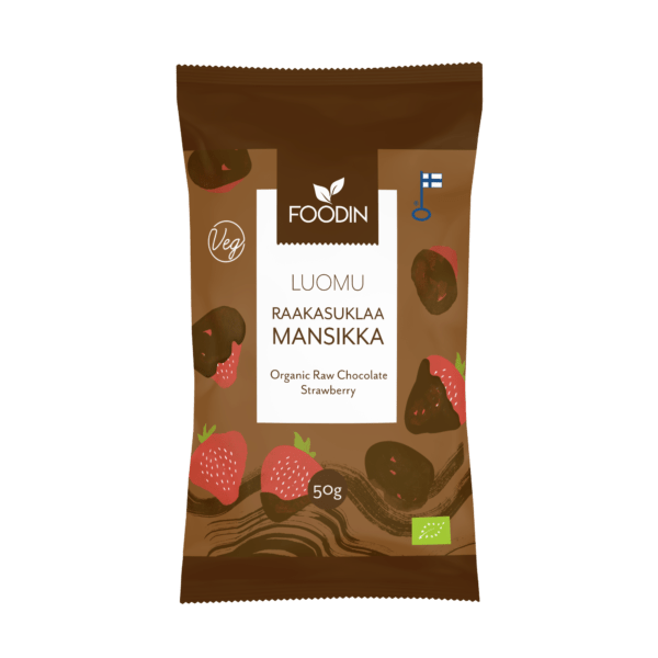 Foodin Raakasuklaa Mansikka Luomu 50 g - Sinunapteekki.fi