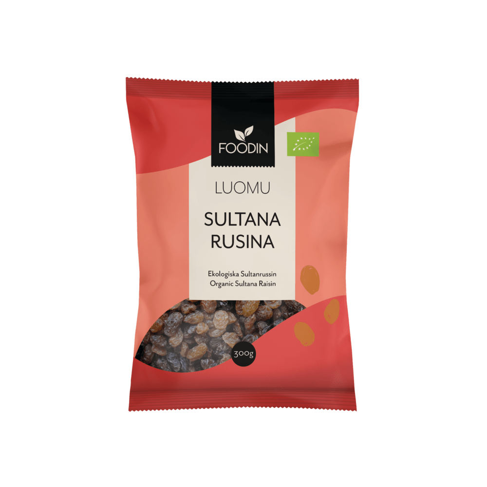 Foodin Luomu Sultana Rusina 300 g - Päiväys 03/2025 - Sinunapteekki.fi