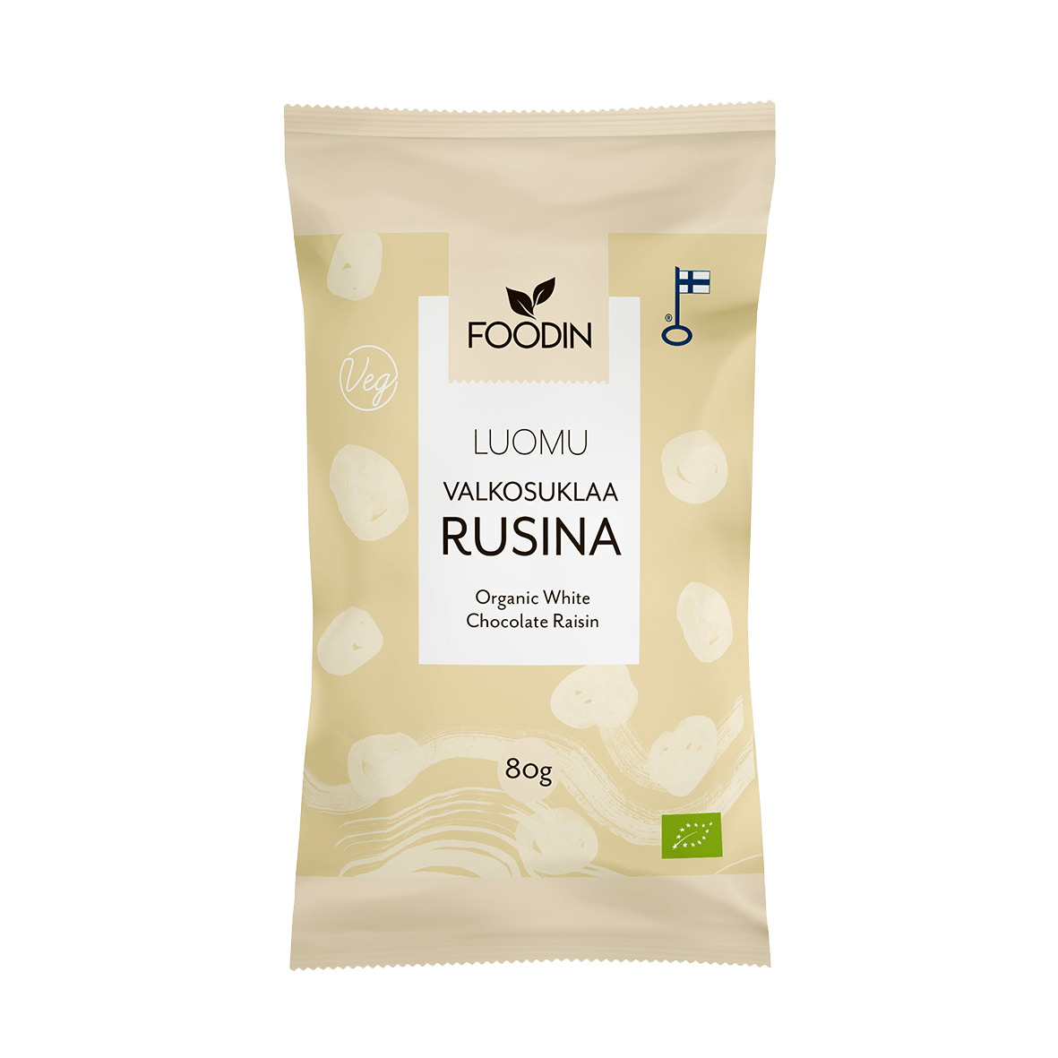 Foodin Luomu Valkosuklaa Rusina 80 g - Sinunapteekki.fi