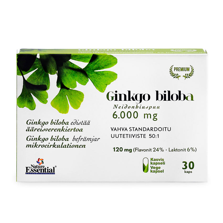 Ginkgo Biloba Neidonhiuspuu 6.000 mg 30 kaps.