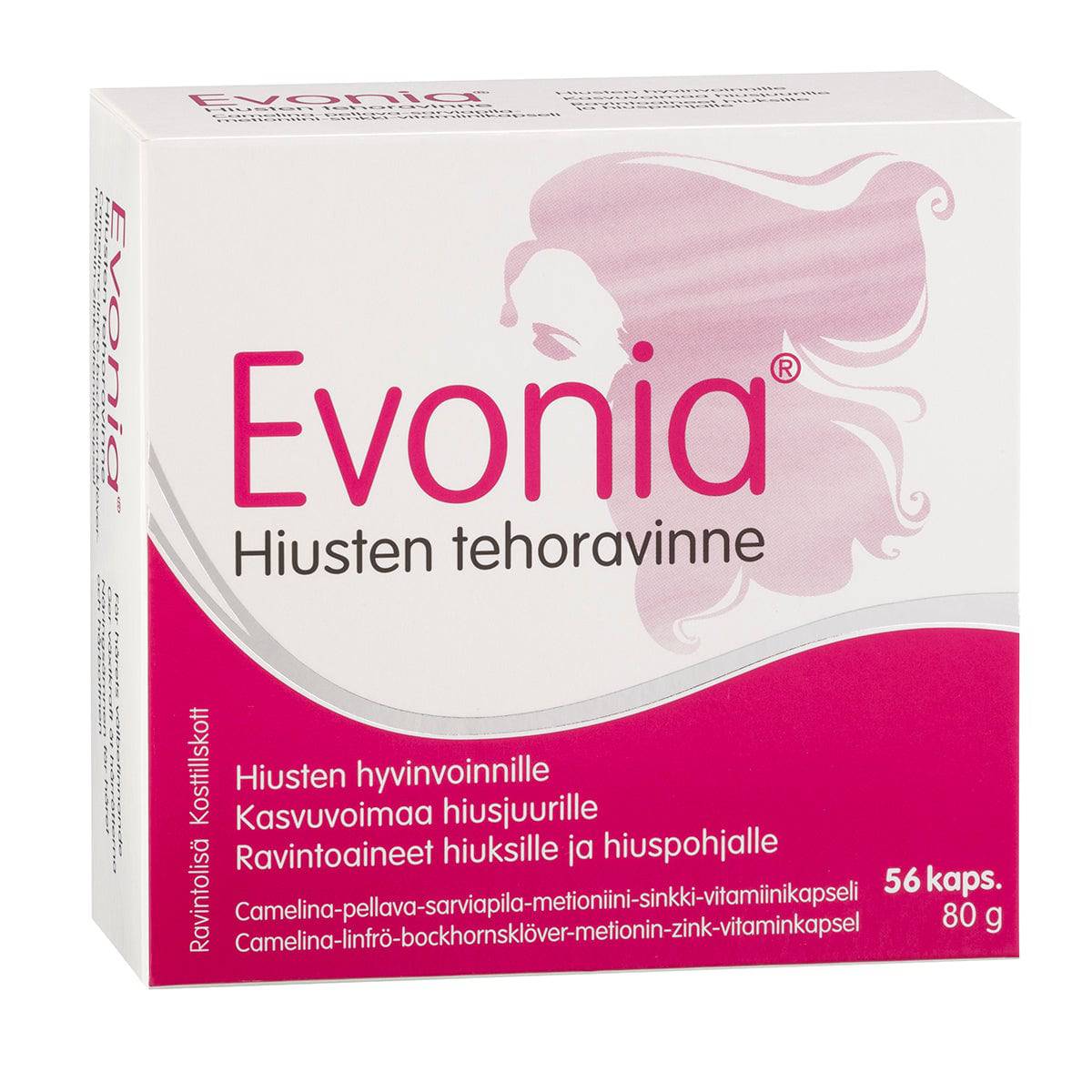 Evonia Hiusten tehoravinne 56 kaps. - Sinunapteekki.fi