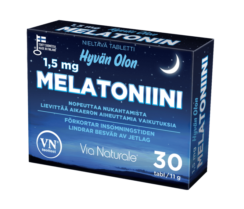 Via Naturale Hyvän Olon Melatoniini 1,5 mg 30 tabl. - poistuu - Sinunapteekki.fi
