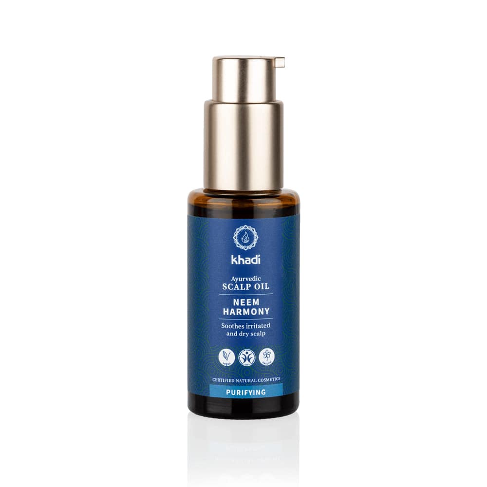 Khadi Neem Harmony Scalp Oil - Hoitoöljy kutisevalle ja hilseilevälle hiuspohjalle 50 ml - Sinunapteekki.fi