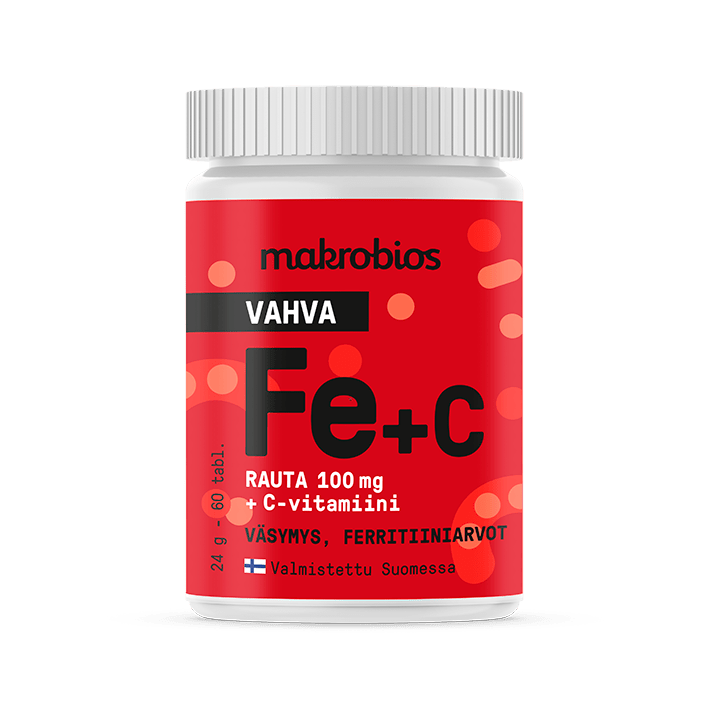 Makrobios Vahva Fe+C - Rauta 100 mg + C-vitamiini 60 tabl.