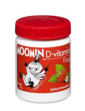 Moomin D-vitamin - Mansikanmakuinen D3-vitamiini 100 tabl. - Sinunapteekki.fi