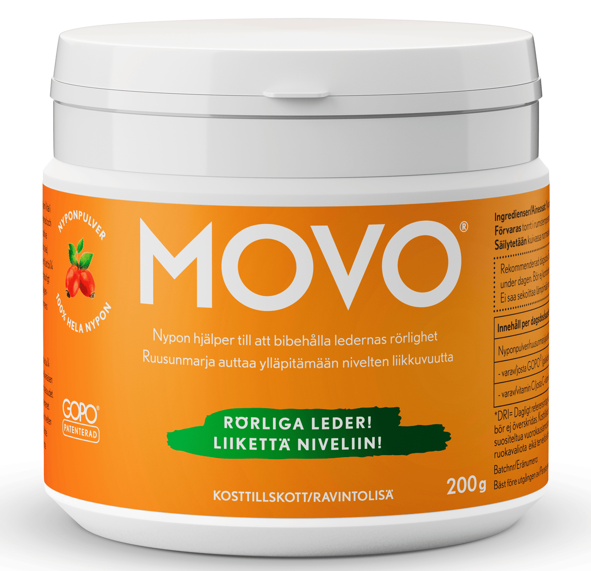 MOVO - Ruusunmarjajauhe 200 g - Sinunapteekki.fi