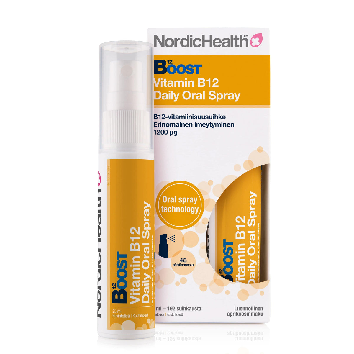 Nordic Health Boost B12 Daily Oral Spray - B12-Vitamiinisuihke 25 ml - Sinunapteekki.fi