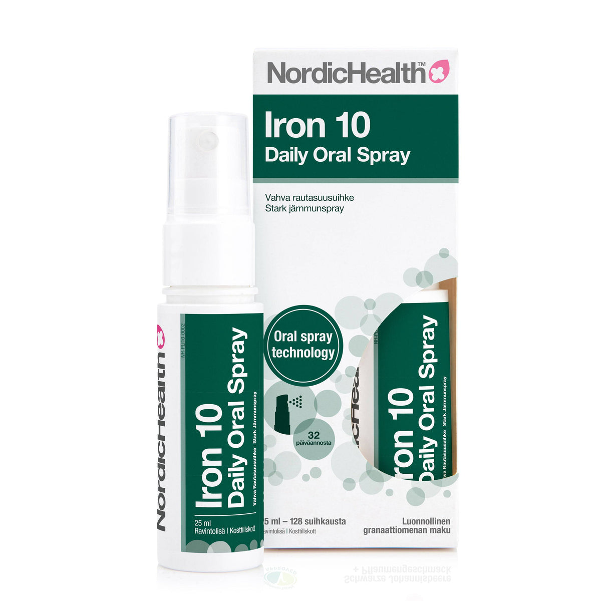 Nordic Health Iron 10 Daily Oral Spray - Vahva Rautasuusuihke 25 ml - Sinunapteekki.fi