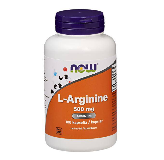 Now Foods L-Arginine 500 mg 100 kaps. - Sinunapteekki.fi