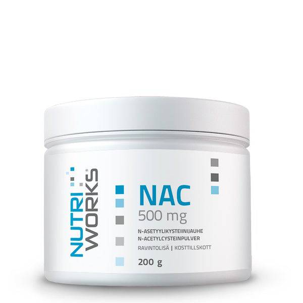Nutri Works NAC 500 mg - N-Asetyylikysteiinijauhe 200 g - Sinunapteekki.fi