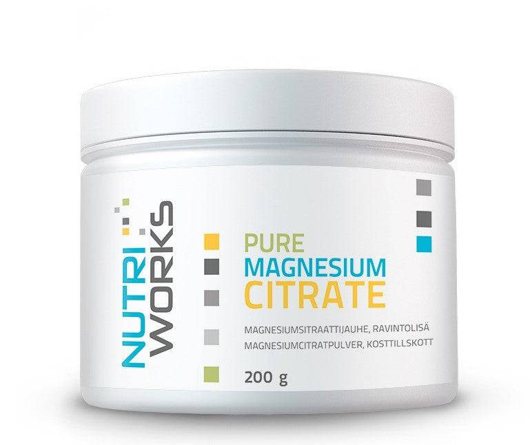 Nutri Works Pure Magnesium Citrate - Magnesiumsitraattijauhe 200 g - Sinunapteekki.fi