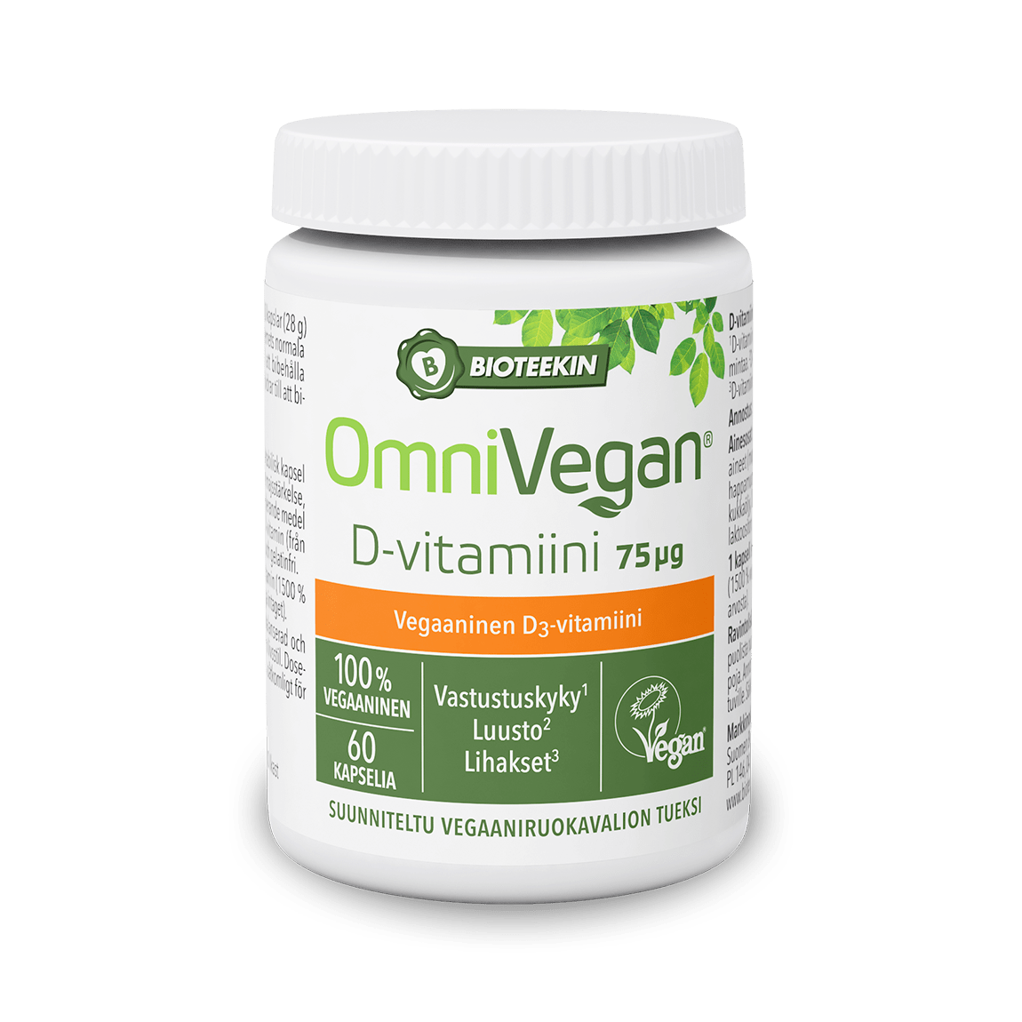 Bioteekin OmniVegan D-Vitamiini 75 µg 60 kaps.