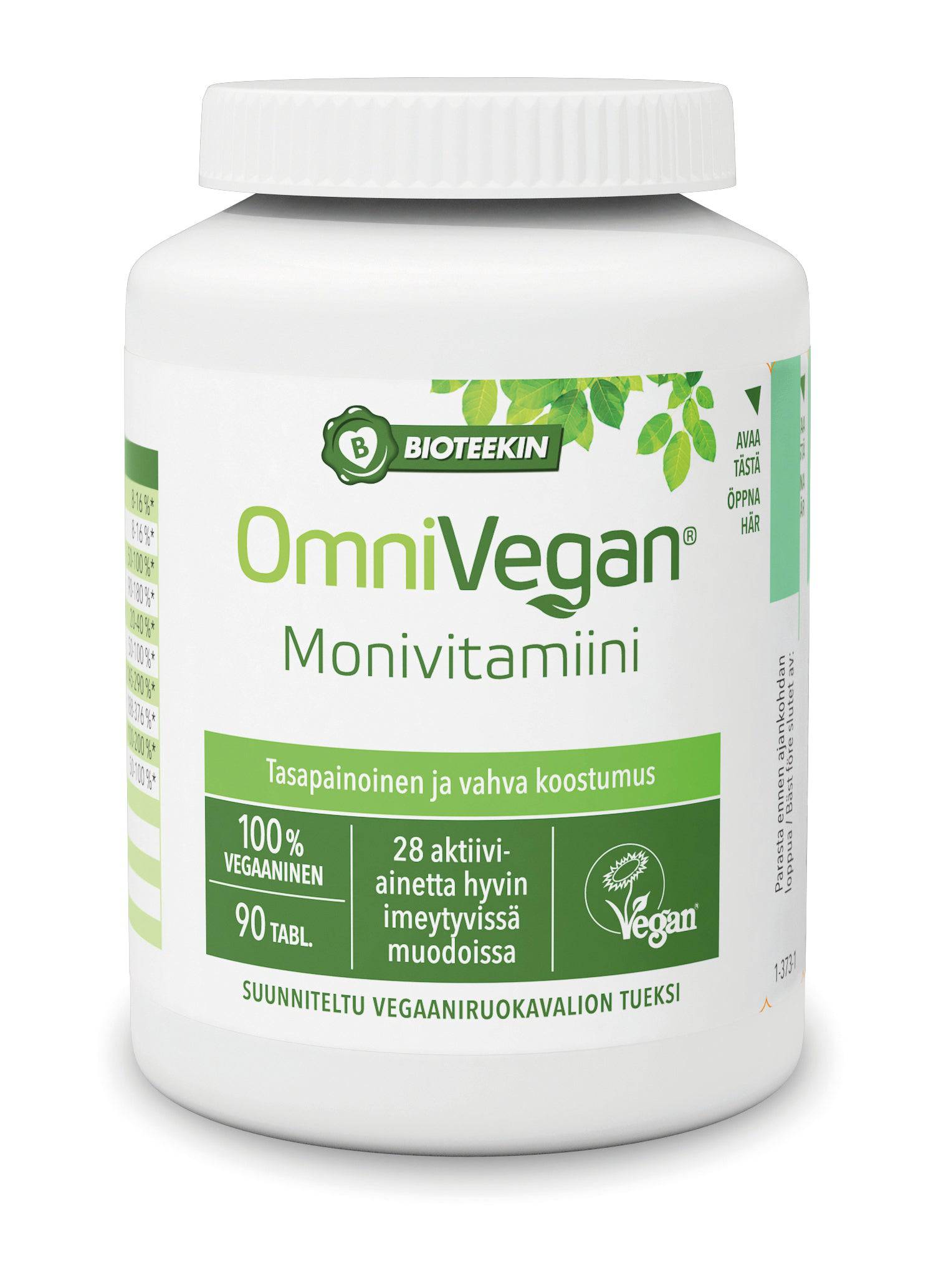 Bioteekin Omnivegan Monivitamiini 90 tabl. - erä - Päiväys 10/2024