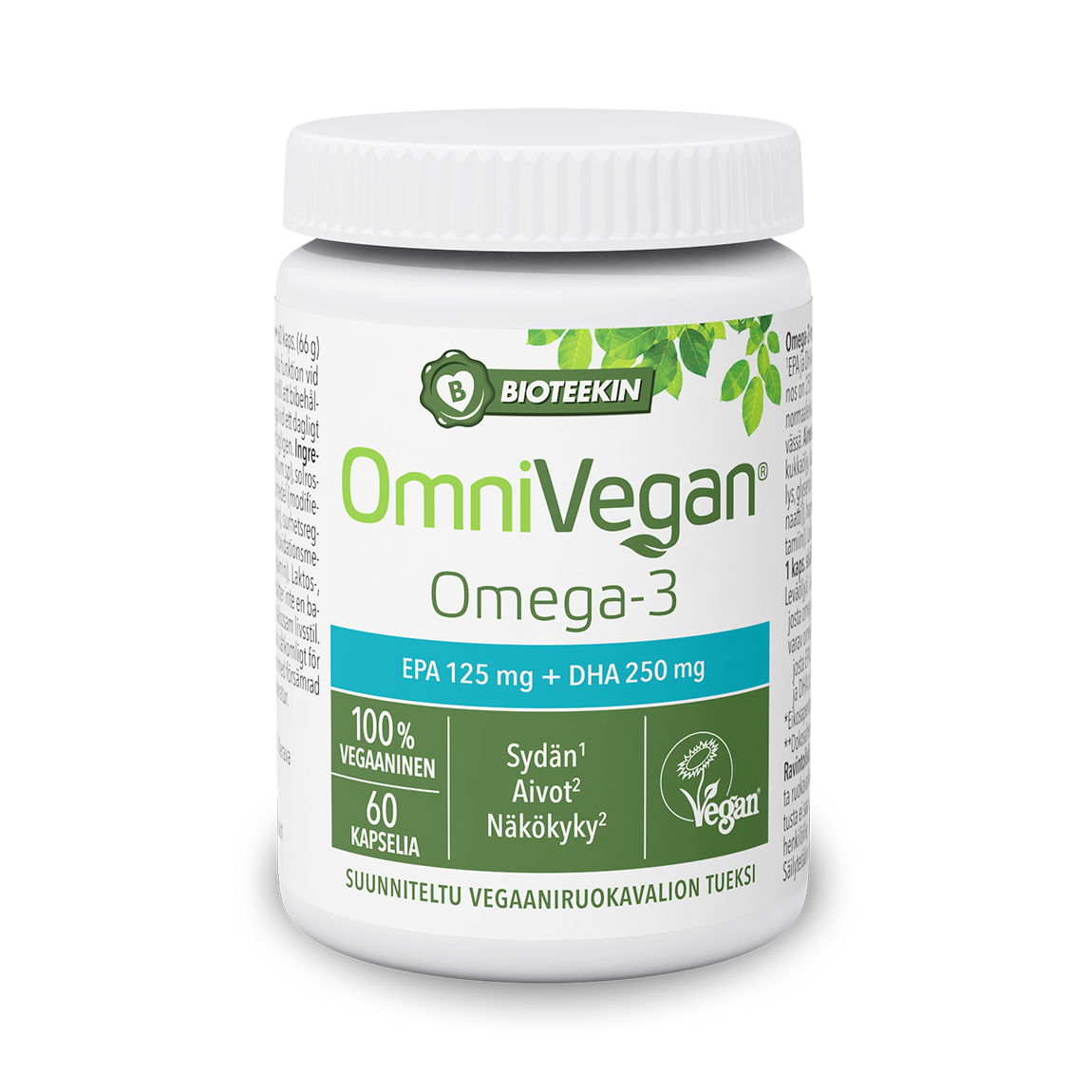 Bioteekin OmniVegan Omega-3 EPA 125 mg + DHA 250 mg 60 kaps.