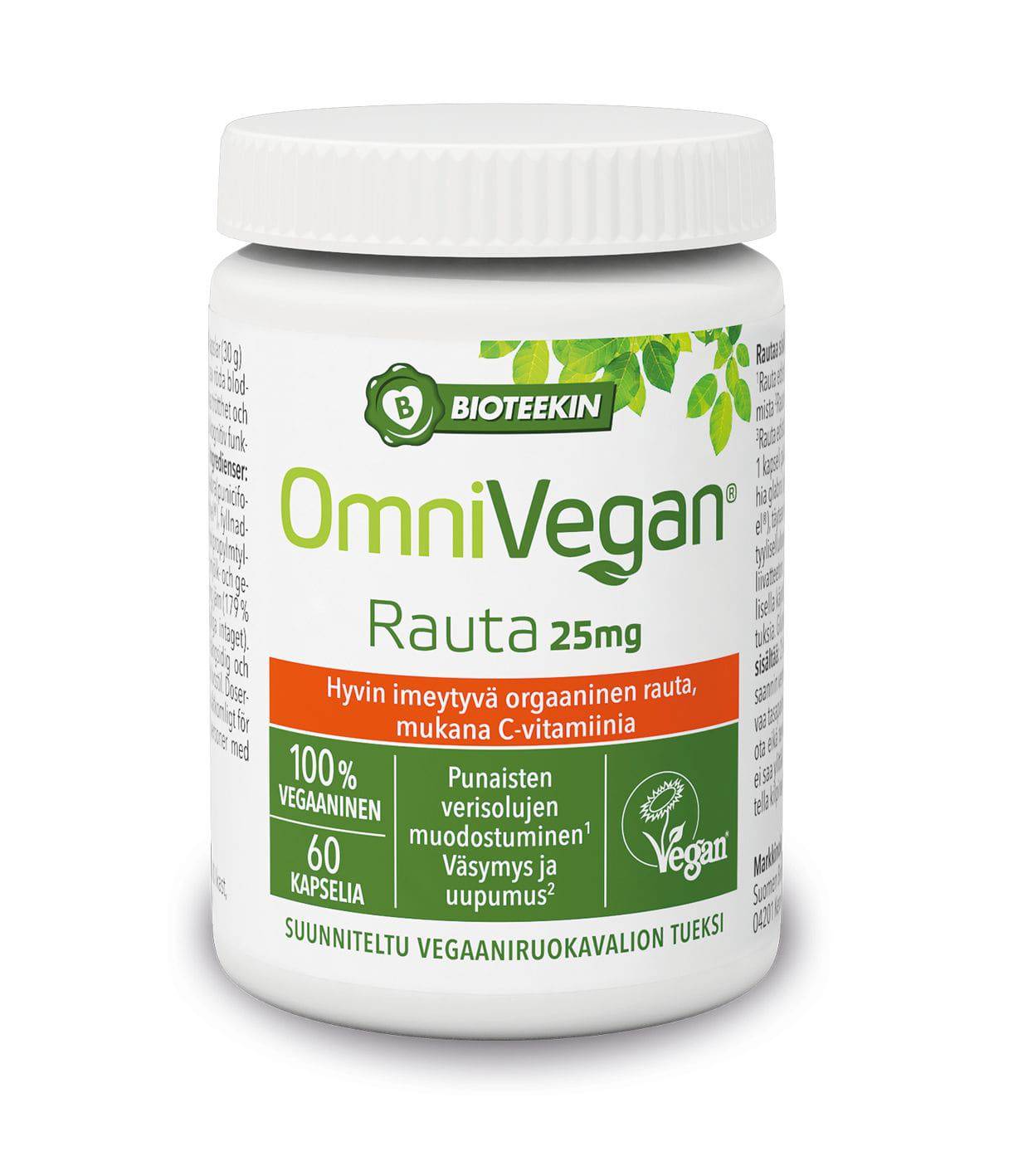 Bioteekin Omnivegan Rauta 25 mg 60 kaps.