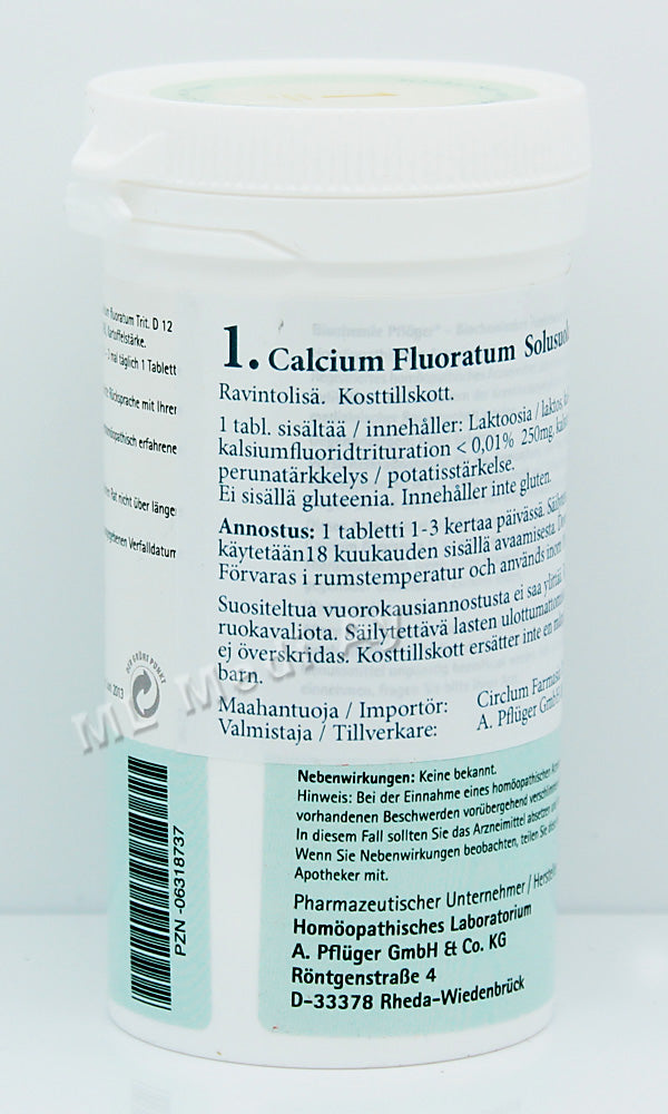 Pflüger Nro 1 Calcium Fluoratum - Solusuola 400 tbl