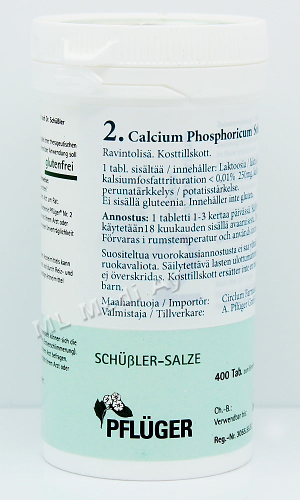 Pflüger Nro 2 Calcium Phosphoricum - Solusuola 400 tabl