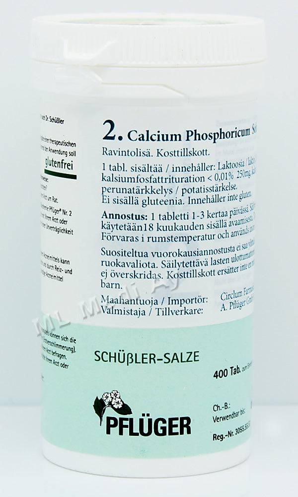 Pflüger Nro 2 Calcium Phosphoricum - Solusuola 400 tabl