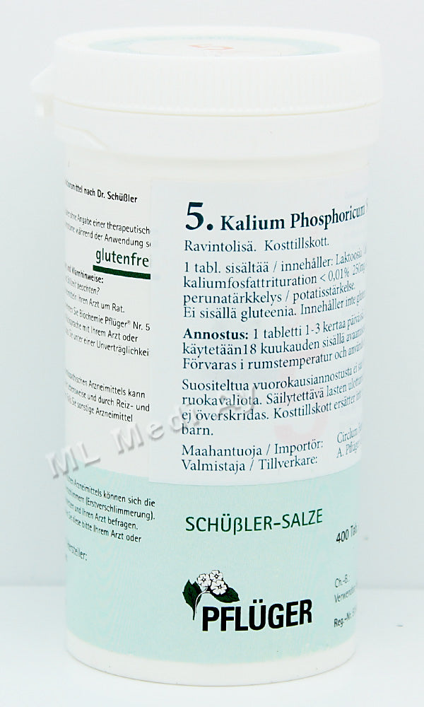 Pflüger Nro 5 Kalium Phosphoricum - Solusuola 400 tabl