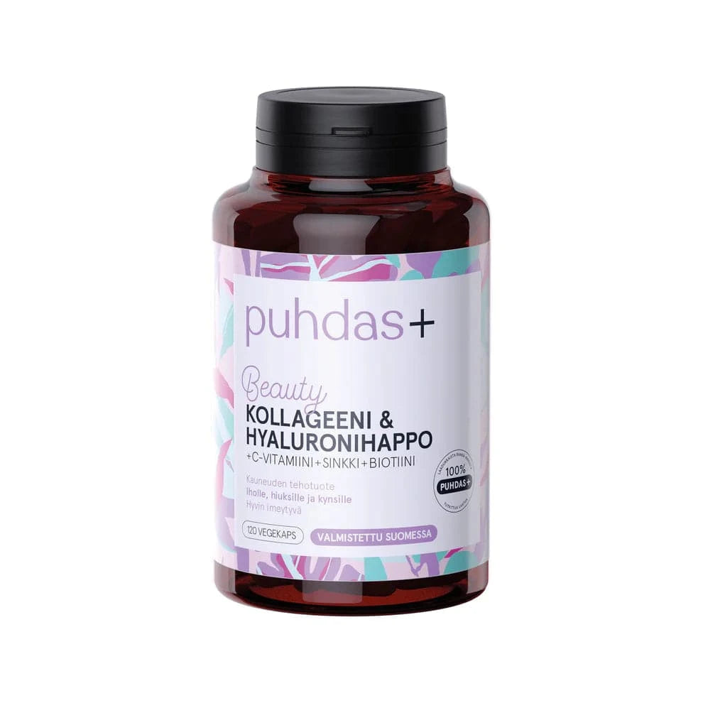 Puhdas+ Beauty Kollageeni & Hyaluronihappo 120 kaps. - Sinunapteekki.fi