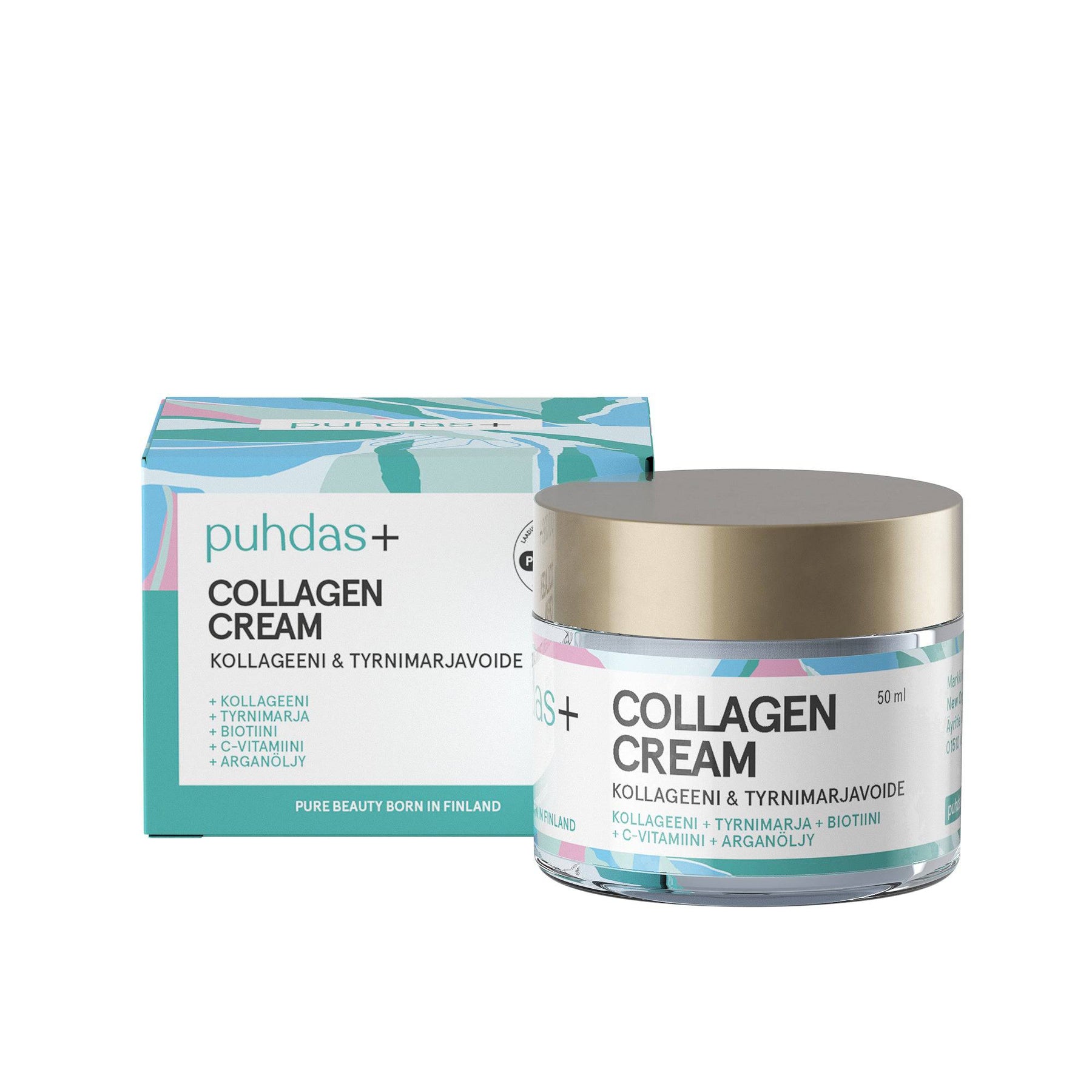 Puhdas+ Collagen Cream - Kollageeni & Tyrnimarjavoide 50 ml - Sinunapteekki.fi