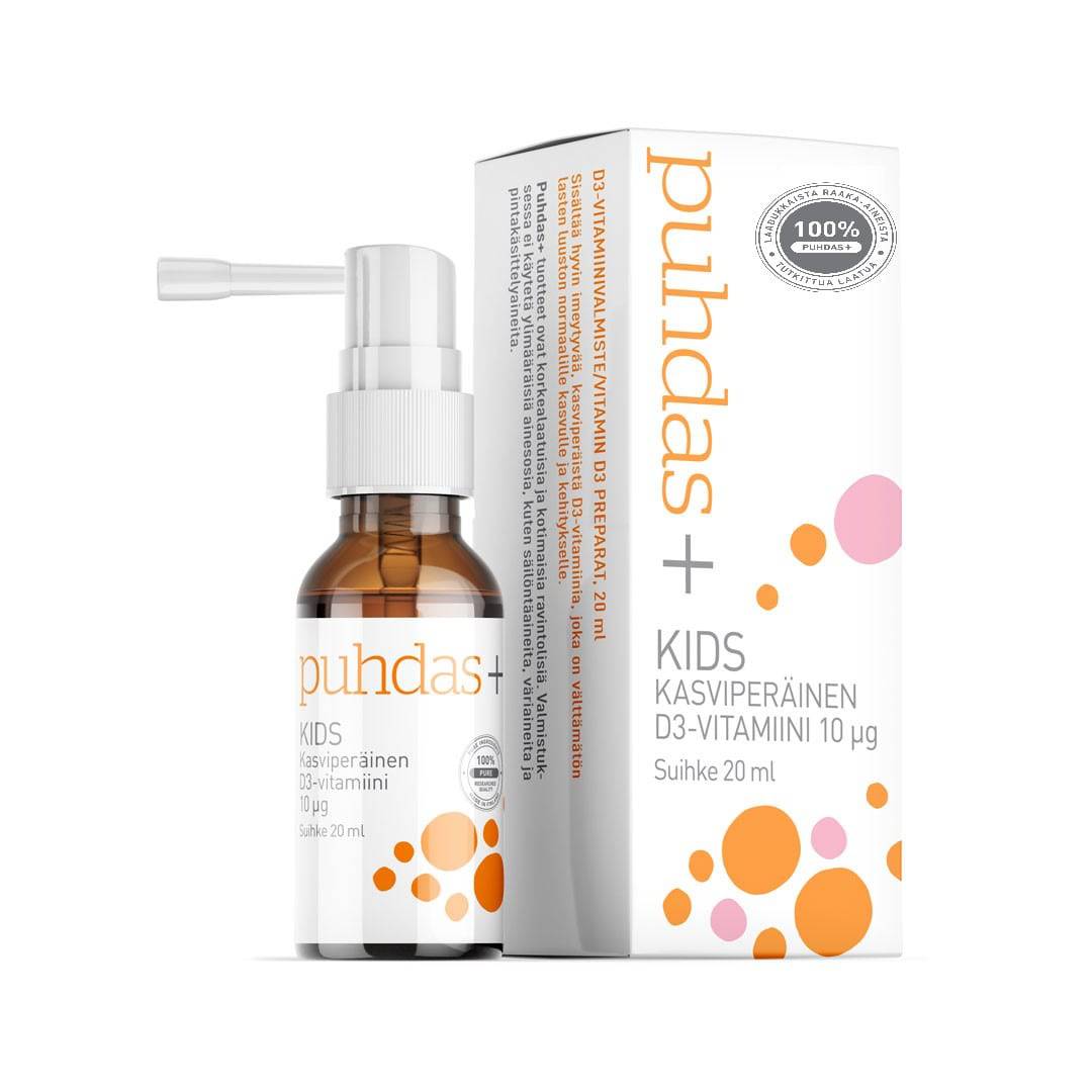 Puhdas+ Kids Kasviperäinen D3-vitamiini 10 µg suihke 20 ml