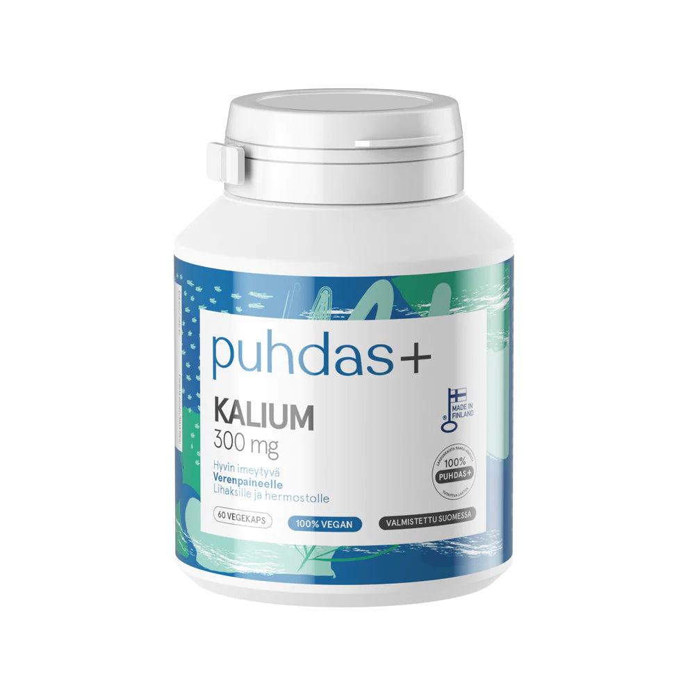 Puhdas+ Kalium 300 mg  60 kaps. - Päiväys 06/2024
