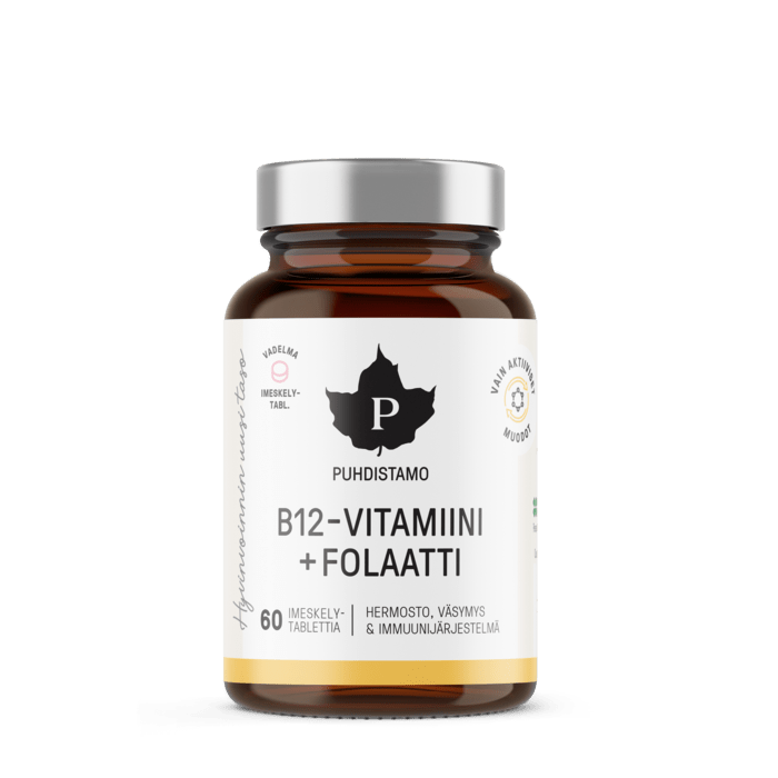 Puhdistamo B12-Vitamiini + Folaatti 60 imeskelytablettia - Sinunapteekki.fi